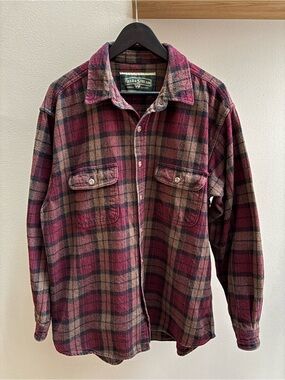 Field & Stream VTG late 90s Y2K red/brown flannel button-down shirt L/XL